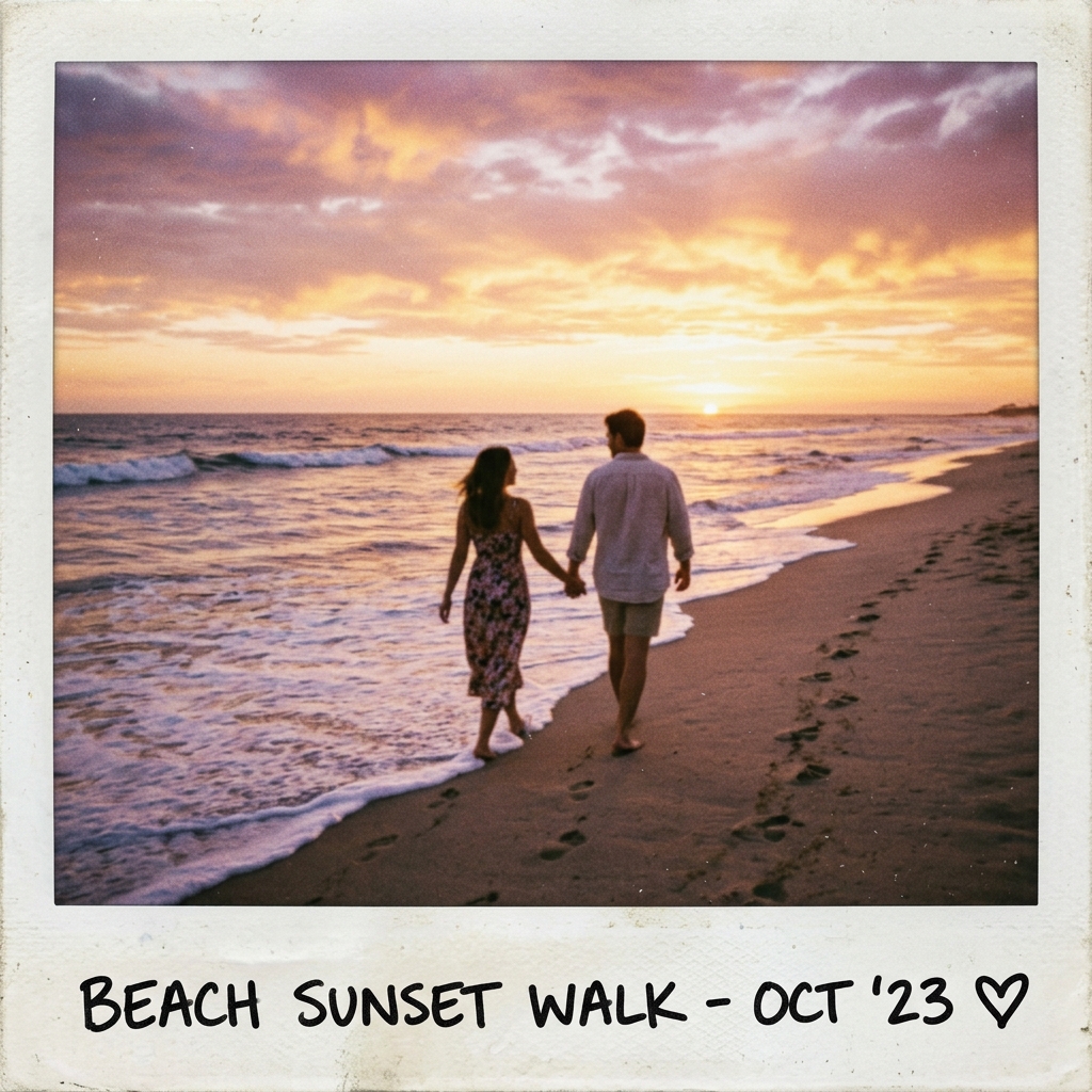 Beach sunset walk